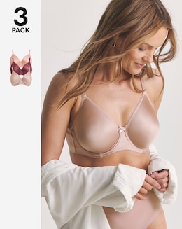 3 Pack Full Cup Wired Bras - Image