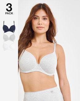 3 Pack Cotton T-Shirt Bras - Image