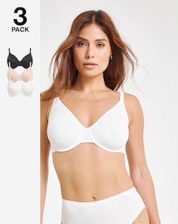 3 Pack Claire Micro Full Cup Wired Bras - Image
