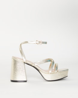 Strappy Platform Heeled Sandals ExWide - Image