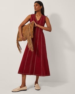 Monsoon Hope A-Line Denim Midi Dress