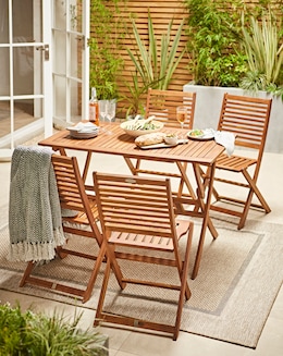 Charles Bentley Wooden 4 Seater Dining Set