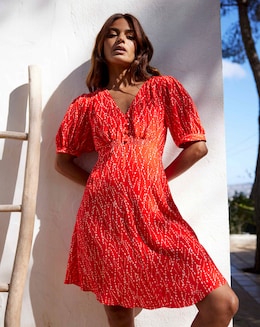 Ro&Zo Shirred Shoulder Short Dress - Image