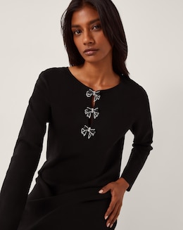 Monsoon Bee Bow Knit Midi Dress