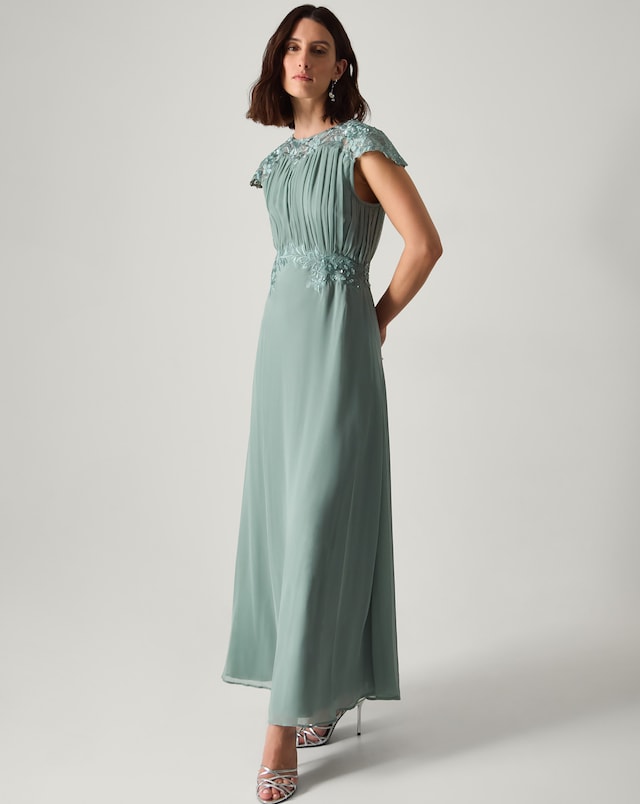 chinese dress ladies Monsoon Tamsyn Print Tea Dress Green UK 10