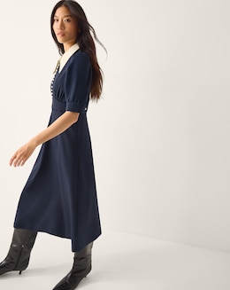 Monsoon Clay Collar Jersey Midi Dress - Image