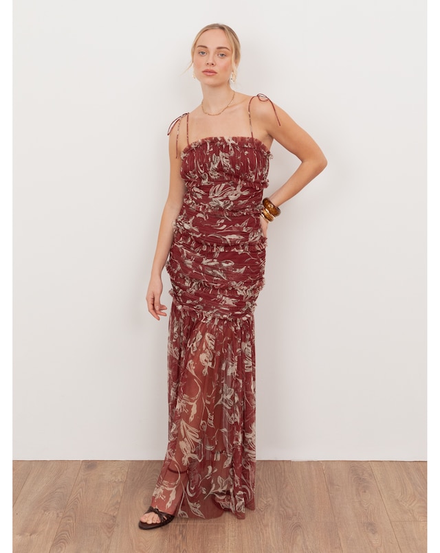 anaya with love bridesmaid dresses Anaya With Love Recycled Blue Floral Halter Neck Maxi Dress with Sash
