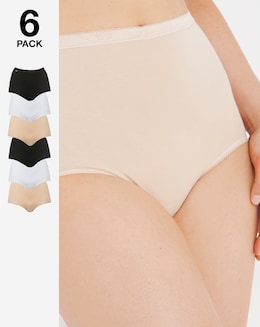 Sloggi 6Pk Basic Maxi Knicker Wht/Blk/Sk - Image