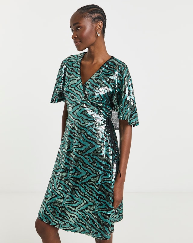 dove dress in green leopard Rungolee Bella Silk Dress | Female | Size L main image 1