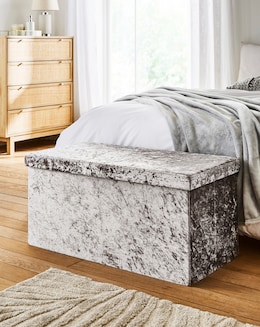 Crushed Velvet Storage Ottoman - Image