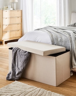 Fabric Foldable Storage Ottoman - Image
