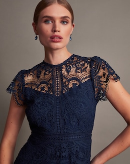 Monsoon Lace Midi Bridesmaid Dress - Image