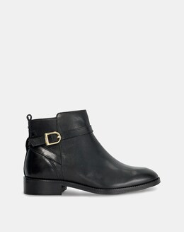 Pemma Black Leather Ankle Boots Wide Fit - Image