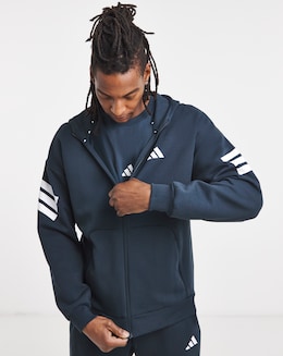 adidas Fleece 3 Stripe Full Zip Hoodie - Image