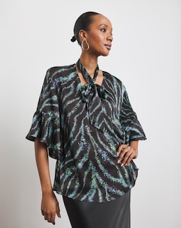 Joanna Hope Tie Neck Blouse - Image