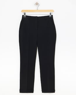 Black Tapered Ankle Grazer Trousers - Image
