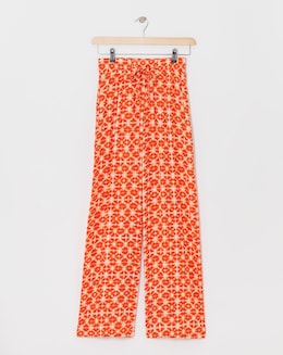 Crinkle Shirred Waist Wide Leg Trousers - Image
