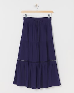 Indigo Crinkle Midi Skirt - Image