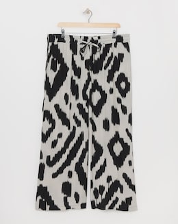 Crinkle Shirred Waist Wide Leg Trousers - Image