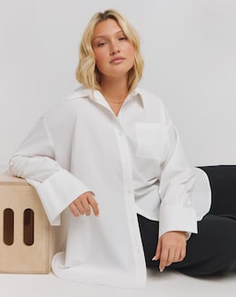 Oversized Cotton Poplin Shirt - Image