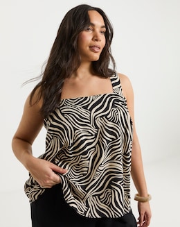 Simply Be Zebra Print Square Neck Cami - Image