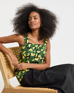 Simply Be Lemon Print Square Neck Cami - Image