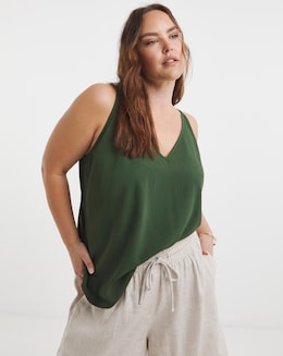 Simply Be Green V Neck Cami - Image