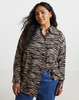 Mono Print Viscose Shirt - Image
