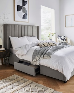 Eloise Winged Velvet Storage Bedframe