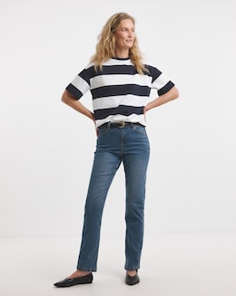 24/7 Western Blue Straight Leg Jeans - Image