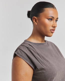 Draped Slash Neck Top - Image