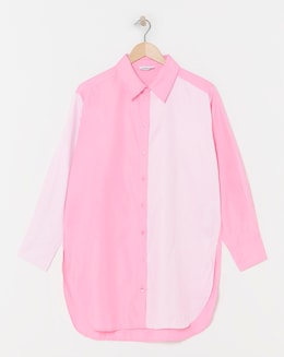 Pink Mixed Stripe Poplin Shirt - Image