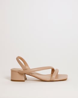 Asymmetric Low Heeled Sandals Ex Wide - Image