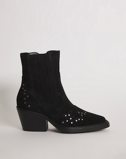 Studded Cowboy Ankle Boots Wide - Image