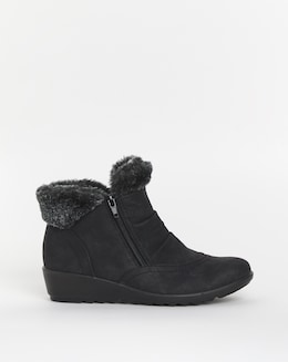 Cushion Walk Zip Fur Ankle Boot E Fit - Image