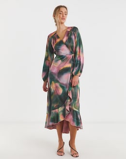 Flounce London Wrap Midaxi Dress - Image