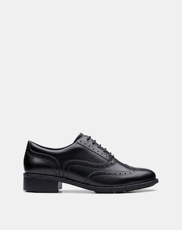Clarks Havisham Oak Leather Lace Up Brogue Wide Fit