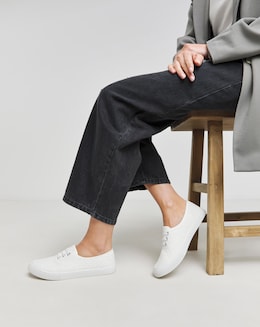 Lace Up Plimsole Wide Fit - Image