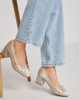 Block Heel Ballerina Shoes Ex Wide - Image