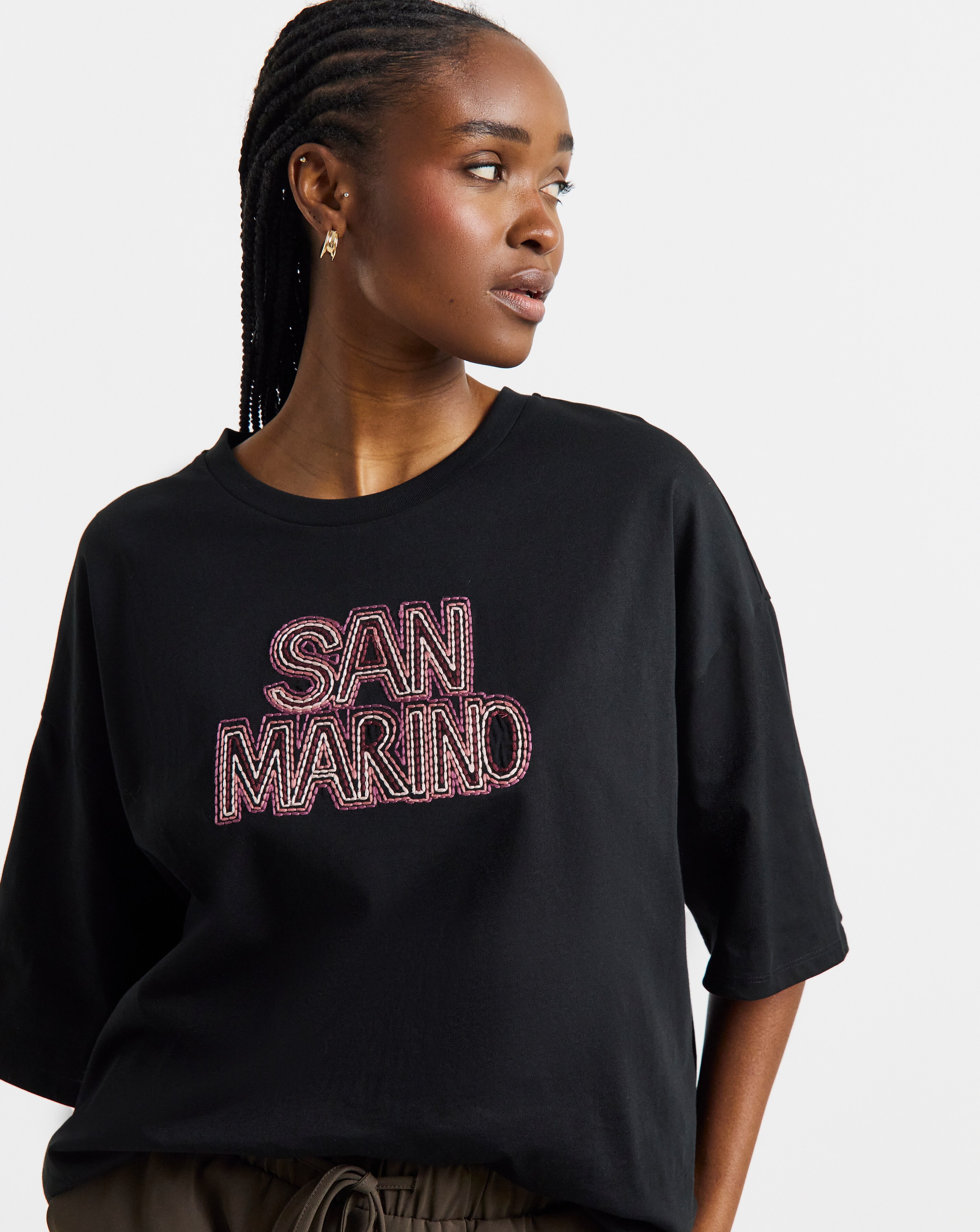 Simply Be Black Pleated Back T-Shirt | JD Williams