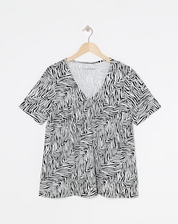 Zebra V Neck Floaty Tee - Image