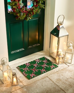 My Mat Printed Coir Christmas Festive Bows Doormat