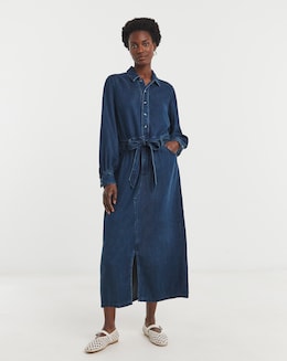 Lyocell Denim Midi Dress - Image