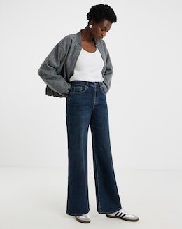 Dark Blue Authentic Wide Leg Jeans