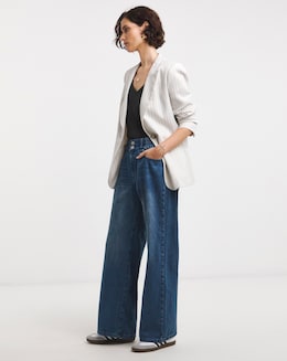 Elasticated Waist Wide Leg Jeans - Image