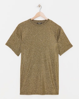 Crew Neck Short Sleeve Longline Top - Image