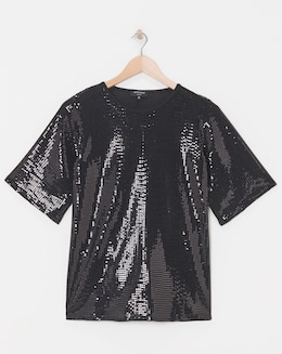 Sequin Boxy T-Shirt - Image