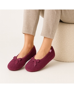 Totes Ladies Terry Ballerina Slippers