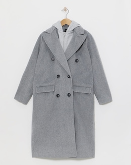 Grey Hybrid Hooded Coat - Image