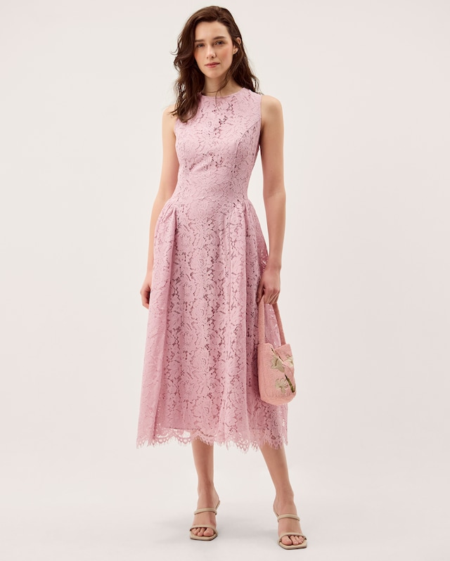 cream colored dresses for women Alaia Beige Midi Dress